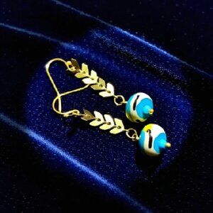 Unique Swinging Earrings - Hand Crafted Ceramic Beads - Upbeat Joyful Vibes